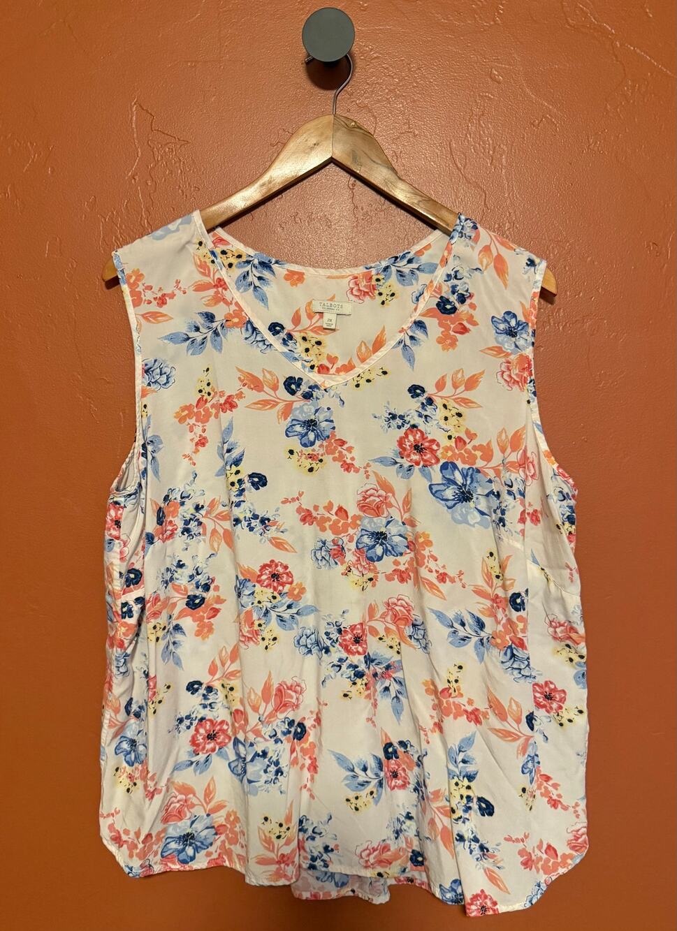 Talbots Creamy Floral Sleeveless Blouse